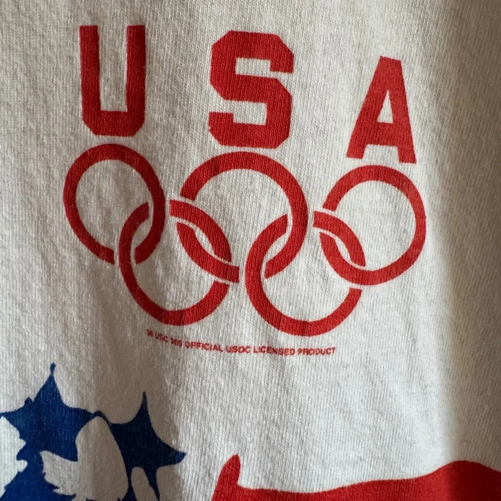 Vintage 1996 Champion USA Olympic Team T-Shirt Mens XL Cream Atlanta Summer Game - Picture 5 of 7